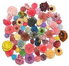 Wood Flowers Bouquet Multi Color Types Handmade with Stems DIY Easy Assemble 20 