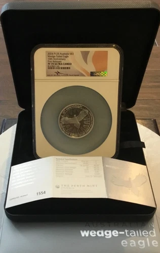2024 Australia 3 oz Silver Wedge Tailed Eagle Proof FR NGC PF70 Mercanti Signed