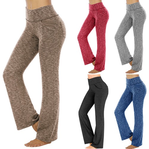 Womens Bootcut Yoga Pants Flared Trousers Workout Lounge Fitness Running Pants