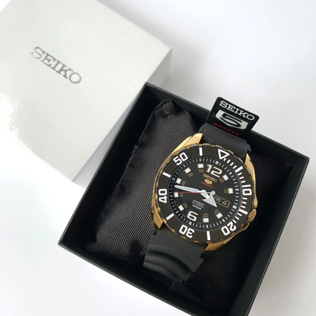 SRPB40J1 Made in Japan Automatic Black Gold Rubber Watch for Men