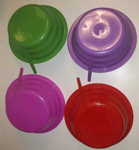Arrow Home Products Sip-a-Bowl Bowls with Built-in Straws Set of 4 Plastic - Picture 6 of 8