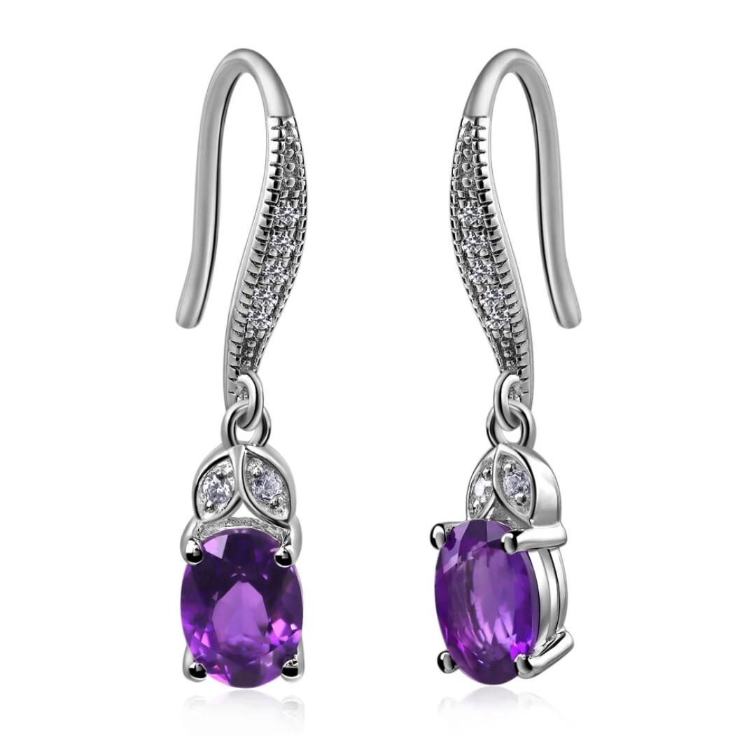 Flawless Purple Amethyst Earrings for women, Stunning Purple Amethyst Earrings