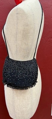 Small Vintage Mark & Lizzy Formal Bag All Beaded Crossbody Strap Prom Wedding