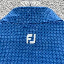 Footjoy Polo Shirt Mens Medium M Blue Geometric Golf Performance Polo Shirt NWT