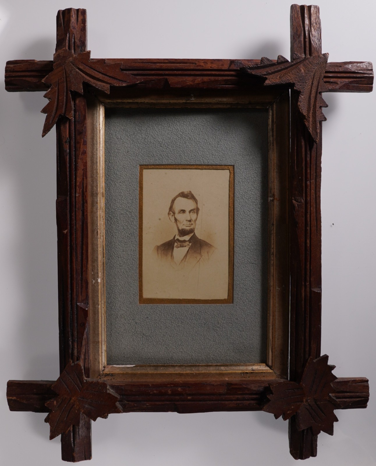 Antique Framed CDV President Abraham Lincoln Civil War Portrait Unmarked
