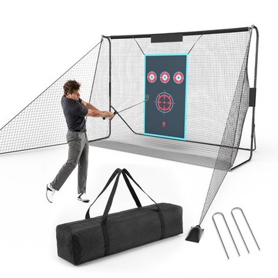 10x7ft Golf Practice Hitting Net with Frame Netting Target Outdoor Training NEW