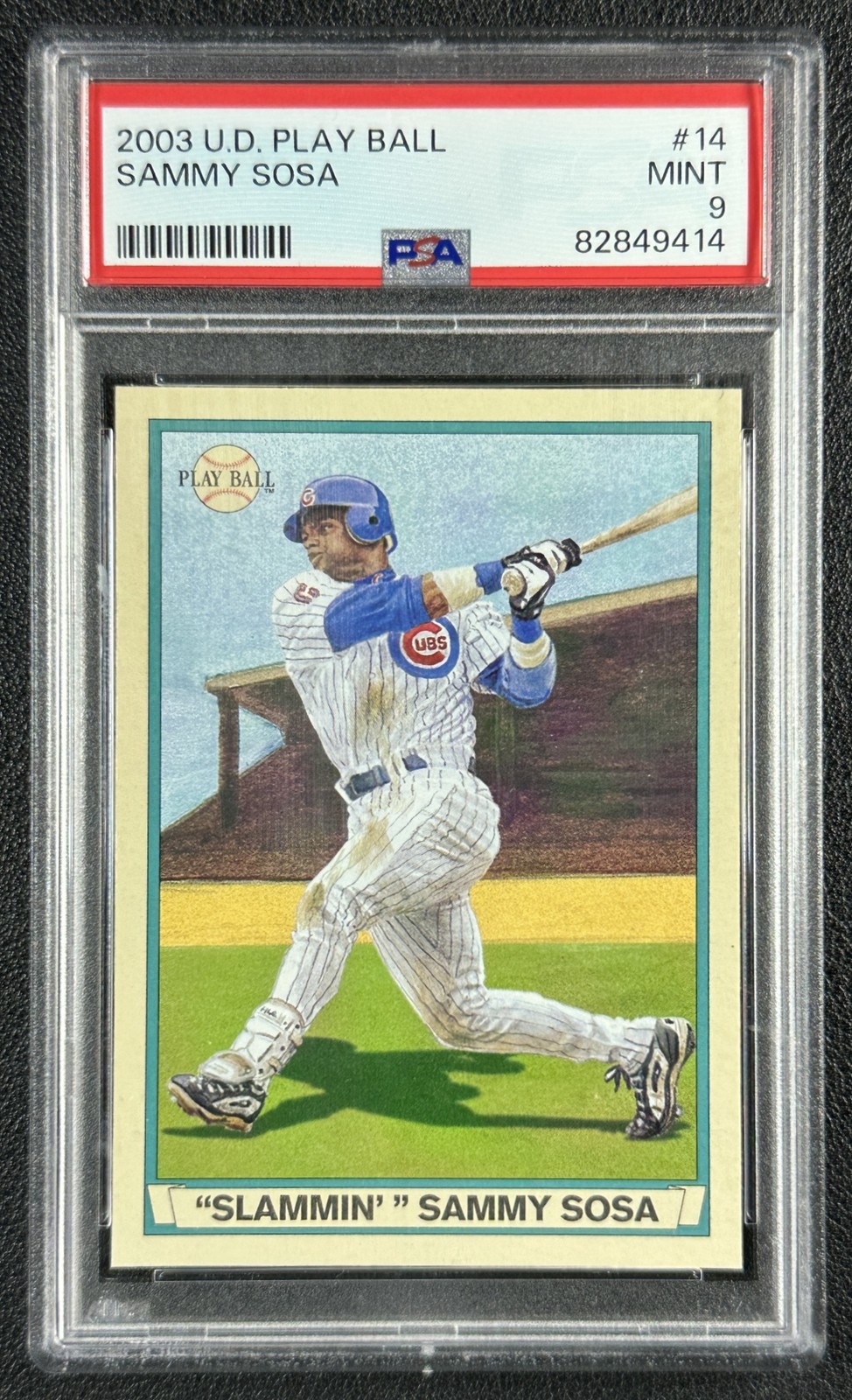 SAMMY SOSA PSA 9 2003 UPPER DECK PLAY BALL #14 CUBS 9414