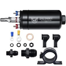 External Inline Fuel Pump Electric 300lph High Flow 12v With 60mm Bracket Cla...