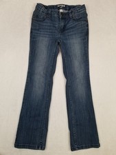 Cat  Jack Girls' Bootcut Jeans Size 7 Dark Blue Denim Stretch Classic Casual