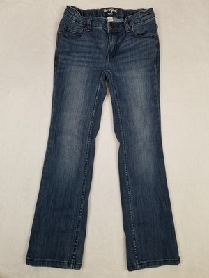 Cat & Jack Girls' Bootcut Jeans Size 7 Dark Blue Denim Stretch Classic Casual