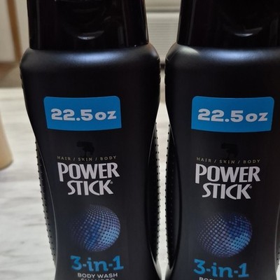 Power Stick 3-in-1 Body Wash Cool Blue Water Scent 22.5 oz 2 Pack