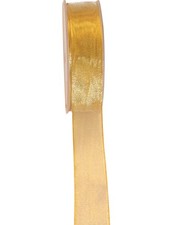 25 Yards Mesh Classic Wired Edge Ribbon 7/8 Inch Gold Gift Craft Decor
