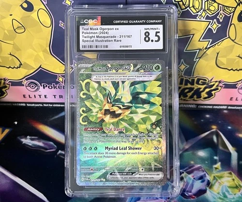 Pokémon GRADED Teal Mask Ogerpon ex 211/167 TWM CGC 8.5