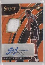 2021 Panini Select FOTL Neon Orange Pulsar Prizm 6/30 Day'Ron Sharpe Auto 14t3