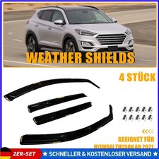 2 Stück Regenabweiser Windabweiser für Hyundai Tucson ab 2021 NX4 PC Schwarz 4x
