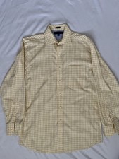 Tommy Hilfiger Regular Fit Yellow Blue Check 15 M 32/33 Men's Dress Shirt