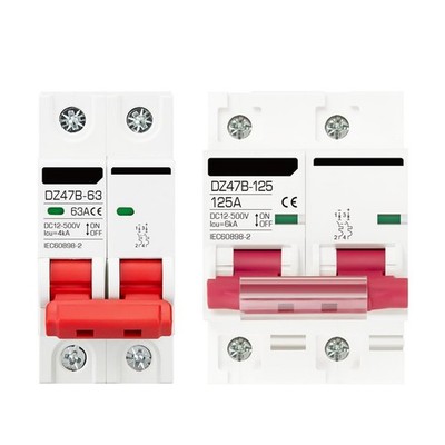 2P DC MCB 12V 24V 48V 500V Battery Switch Car Protector DZ47 - 25A