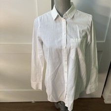 Athleta Women's Relaxed Button Up , S White With Large Stripe In The Back