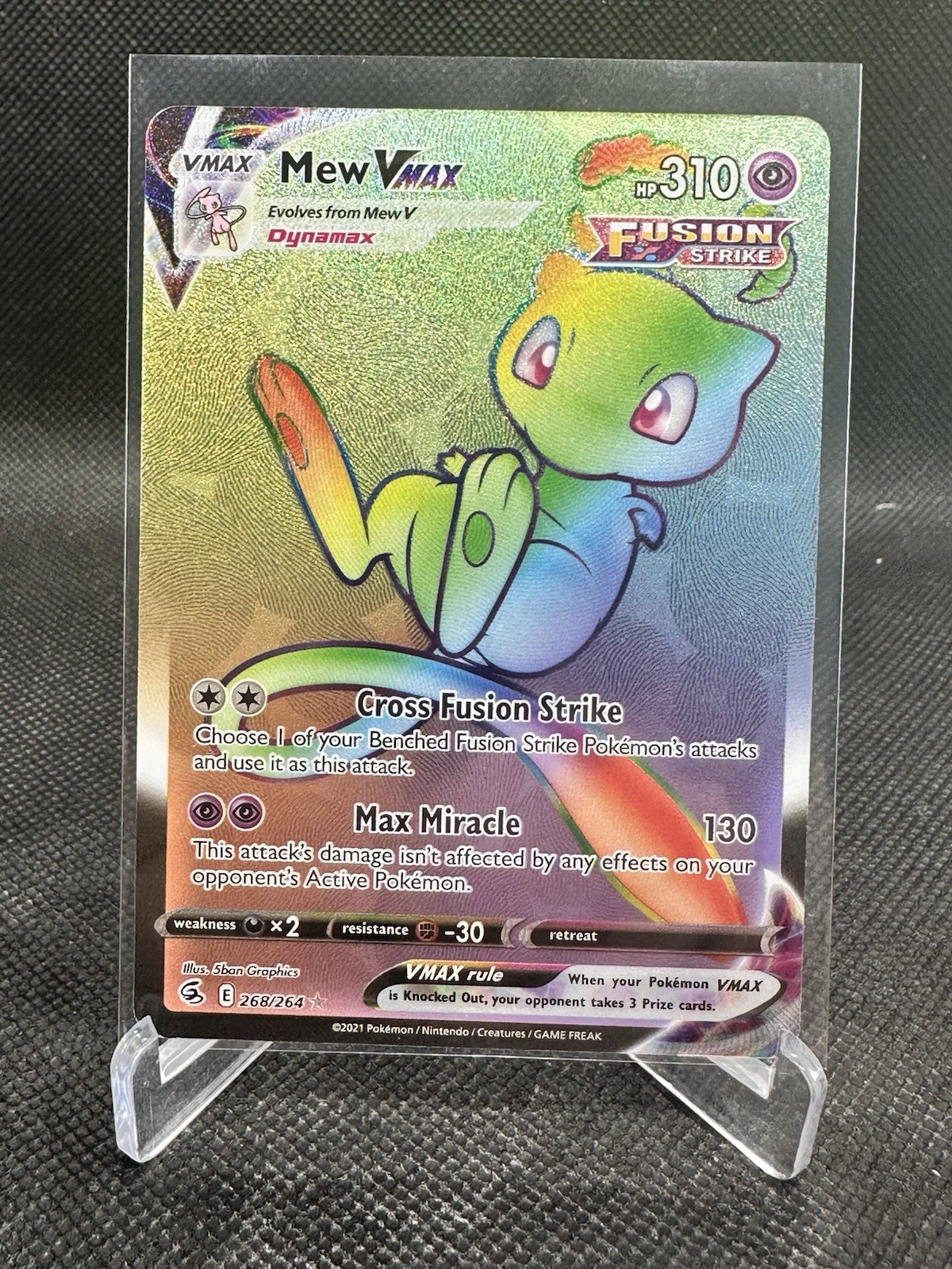 Mew VMAX (Secret) 268/264 Swsh08: Fusion Strike Holo - NM!