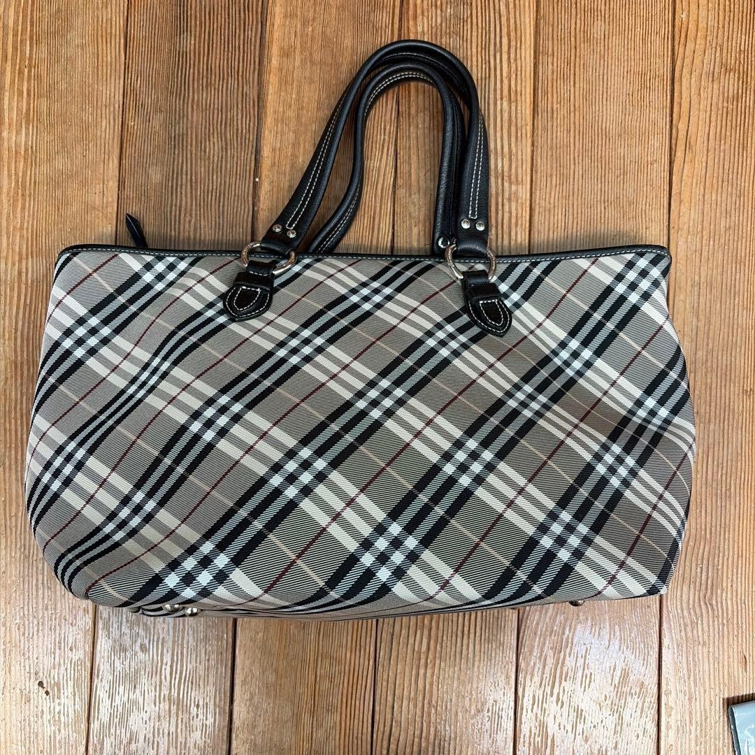 Burberry Blue Label Tote Bag Nova Check Beige Canvas Leather Handbag Bag New thumbnail 18