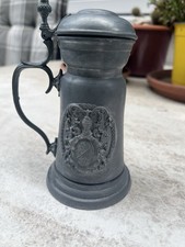 Zinnkrug mit Deckel von SKS Zinn Doppeladler Wappen (Sammlerstück
