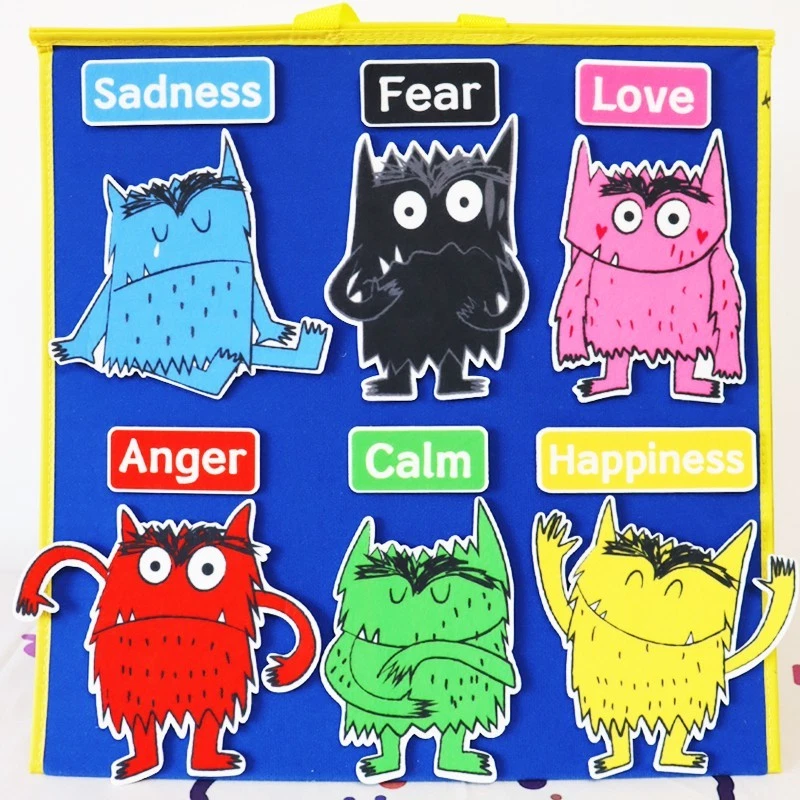 Juego de historia de fieltro de monstruo de color tablero de franela juguetes educativos Foto 2 de 4