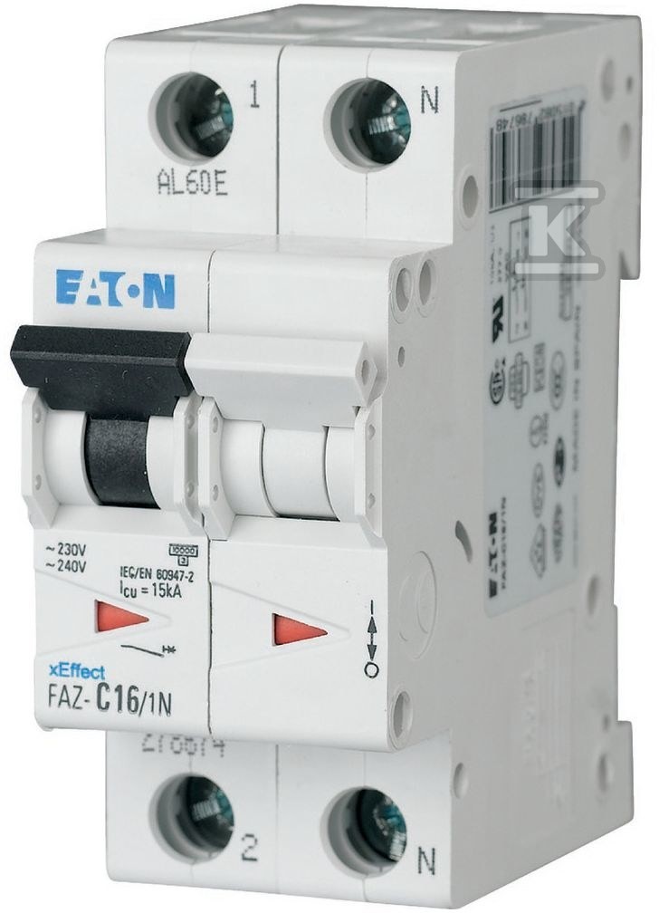 Eaton , Interruttore Differenziale, Mcb, 6A, Tipo C, 1Polo+N, 15Ka - Immagine 2