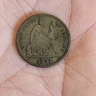 1891s 1891-S Seated Liberty Dime Silver US Coin Circulated Ungraded Uncertified