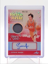 STEVE NASH 2025-26 LEAF GLORY OF THE GAME RETRO PATCH RED AUTO /30 Q4508