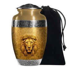 Roar Lion Burial Urn for Ashes Adult Women  Men, Cremation Urn 10 Inch 