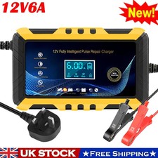 12V 6A Fast Battery Charger Lithium Smart Pulse Repair Automatic Car AGM GEL UK