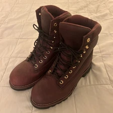 Chippewa Brown Leather Steel Toe Work Boots 9W Men’s