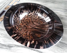 Murano Vincenzo V Nason Avventurina Black Copper Glass Hi-Lo Ashtray 1960s MCM