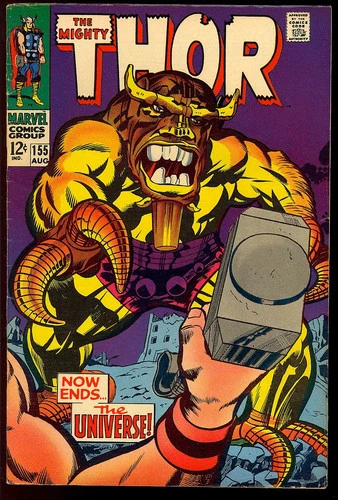 Thor #155 Nice Unrestored Silver Age Superhero Vintage Marvel Comic 1968 FN