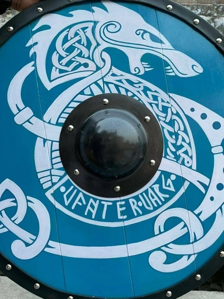 Викинг круглый щит доспехи тамплиеров средневековый Larp воин дерева и стали декоративный - Изображение 2 из 4