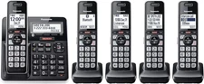 Panasonic Cordless Phone System Answering Machine 5 Handset Bluetooth Call Block