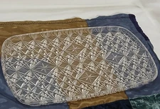 Maryland Plastic Crystalware Clear 12.5" x 7" Plastic Crystal Cut Tray Serving