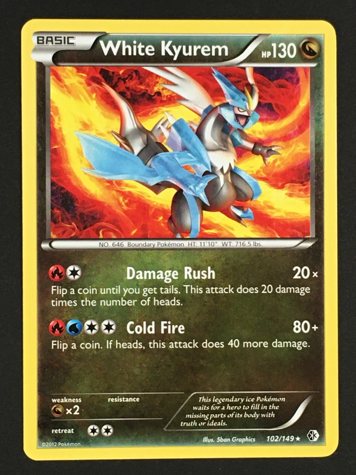 Pokemon TCG White Kyurem 102/149 Boundaries Crossed Regular Rare 2012 LP