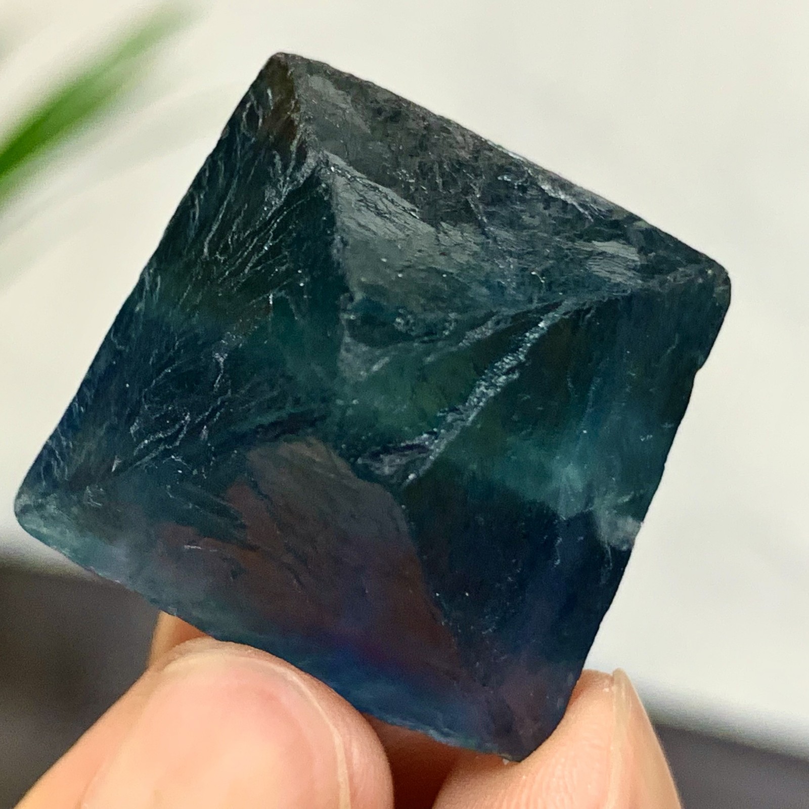 30G Natural Blue Green Fluorite Octahedron Crystal for Healing Energy