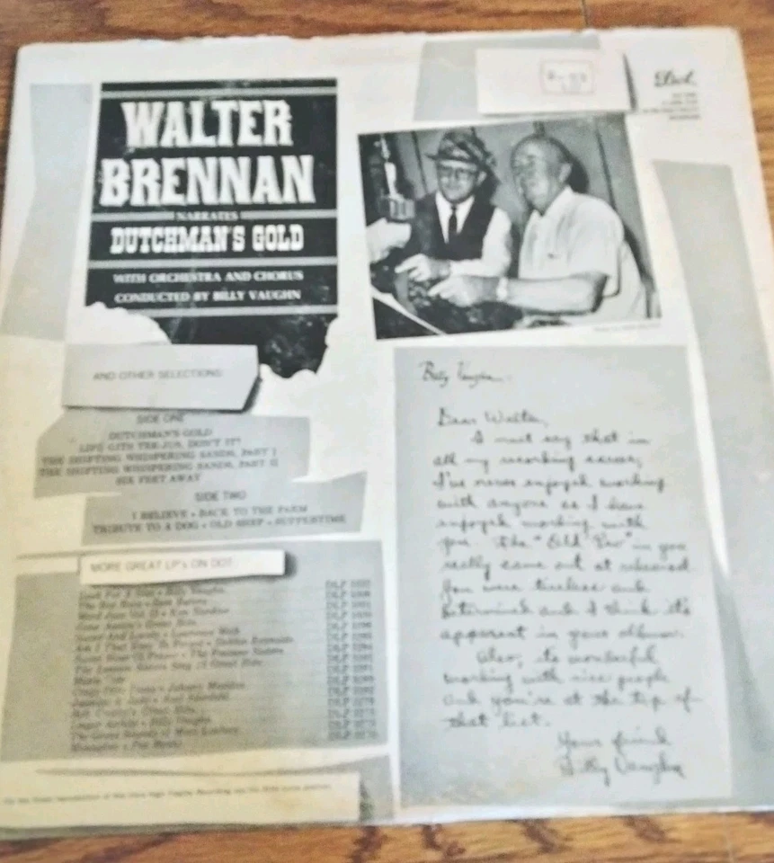 Walter Brennan Dutchman's Gold LP Vinyl Orig Dot Deep Groove w/Inner Sleeve Foto 2 de 4