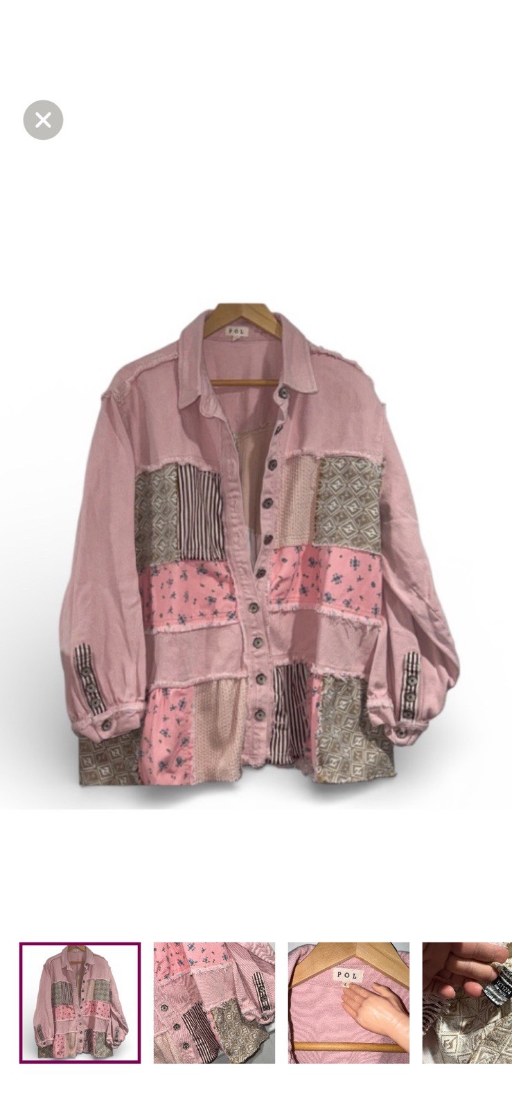 Pol Patchwork Jacket Distressed Boho Shabby Chic … - image 1