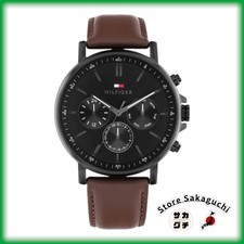 Tommy Hilfiger TYSON Men's Watch 1710704 Black IP Multi-Function Leather