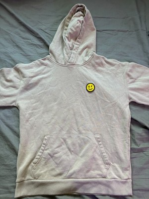 Gilly Hicks Medium Beige Long Sleeve Hoodie Smiley Face Find Your Happy Place