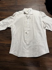Ermenegildo Zegna Su Misura White Micro Check Dress Shirt Custom Mens XL XXL