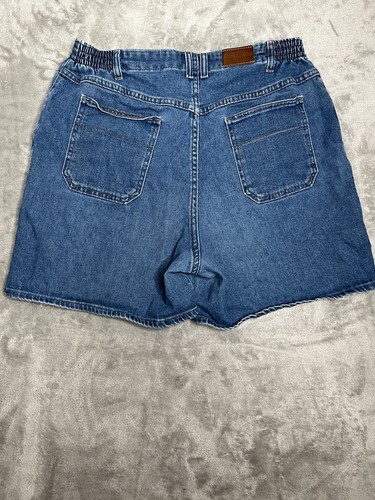 Vintage 90s Women’s Lee Utility Side Elastic Denim Shorts, Size 18W - Picture 7 of 9