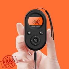 Portable AM FM Radio Rechargeable Pocket Stereo Earphone