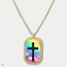 Stunning Colorful Jesus Christ Crucifix Cross Fashion Pendant Necklace Chain Ima