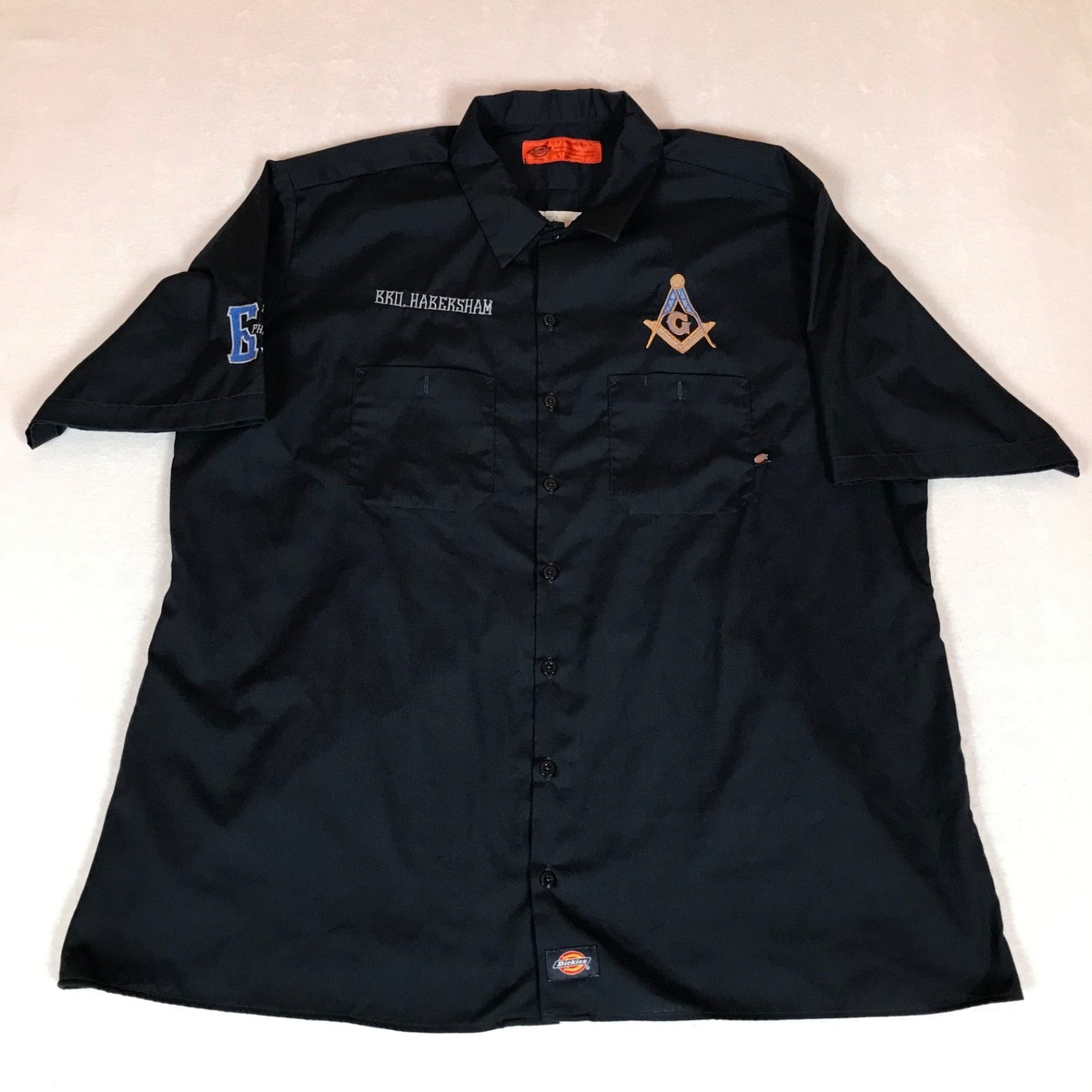 Dickies Custom Masonic Lewis Hayden Harlem New York Button Up Work 