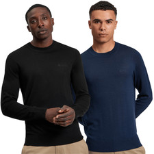 Ben Sherman Mens Merino Crew Neck Knitwear Jumper