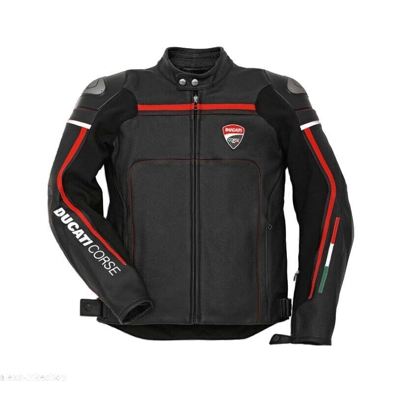 new Ducati Racing Premium Leather Motorcycle Jacket - Biker Speed Jacket